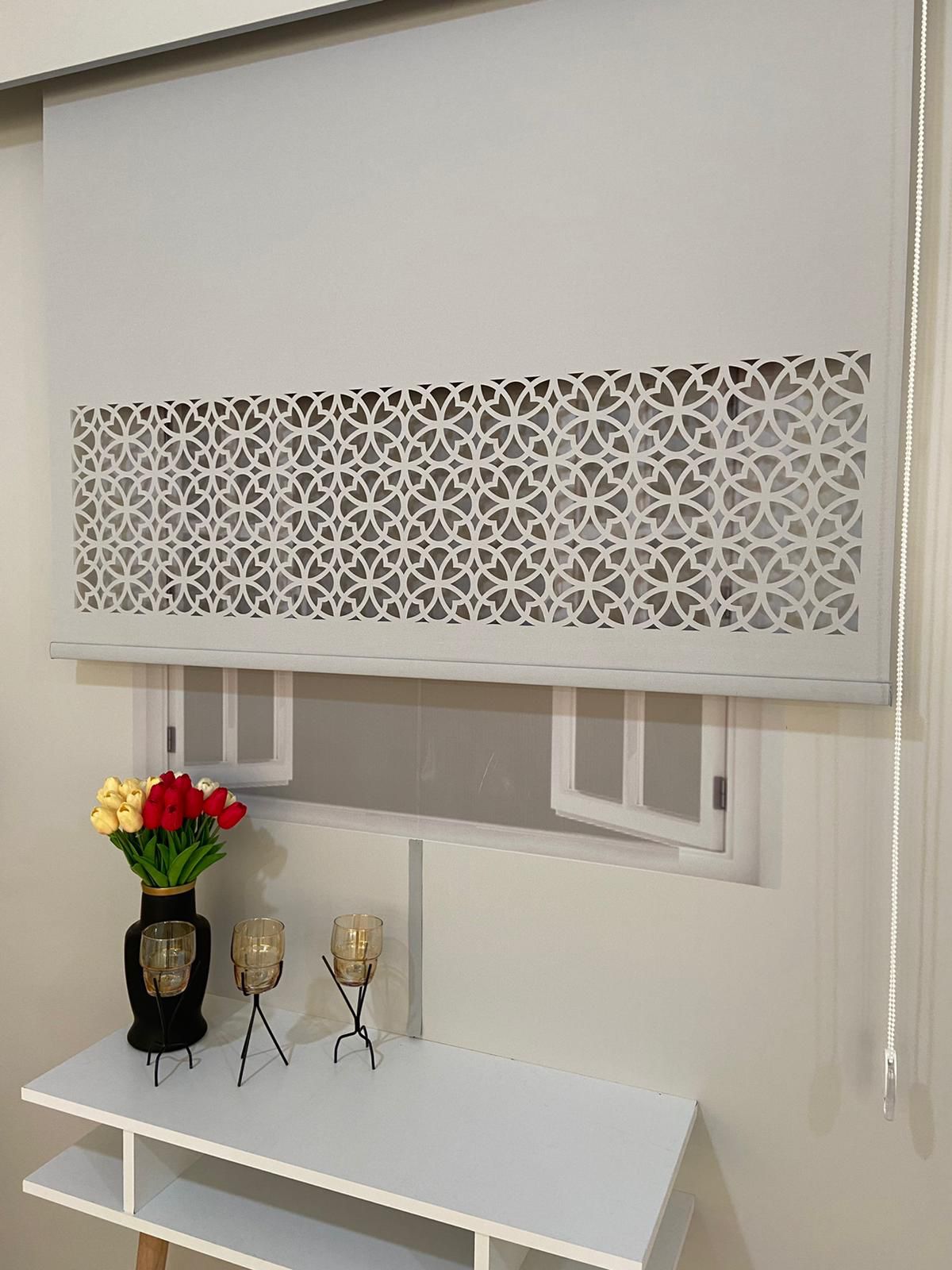 LZR305 Lazer Kesim Stor Perde Gri