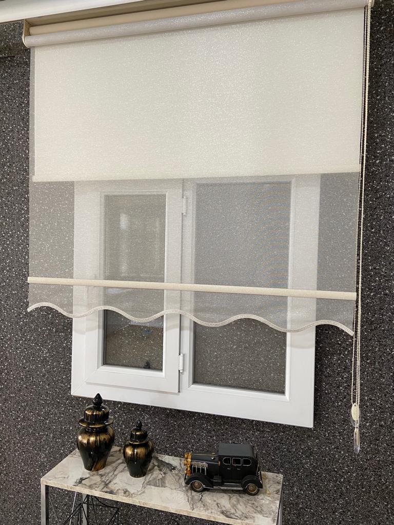 VP 3001  Çift Mekanizmalı Stor Perde Kem Gold simli 