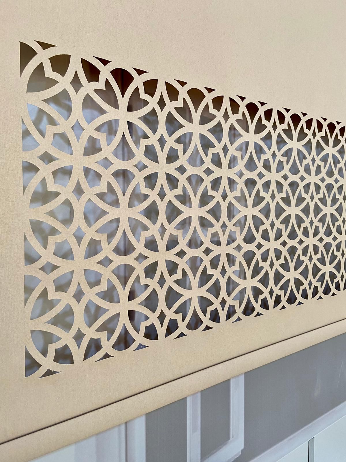 LZR305 Lazer Kesim Stor Perde Açık Kahverengi