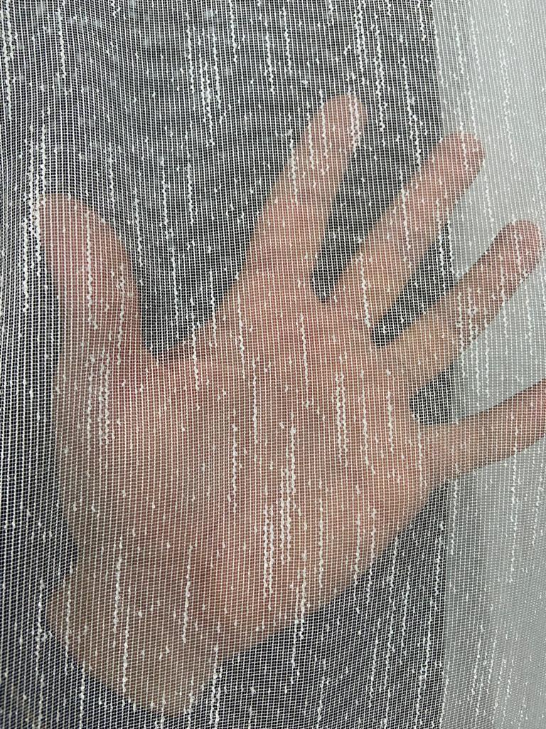 VP507 1. Kalite Karlı Zemin Şantuk Tül Perde 1/2,5 Pile Ekru