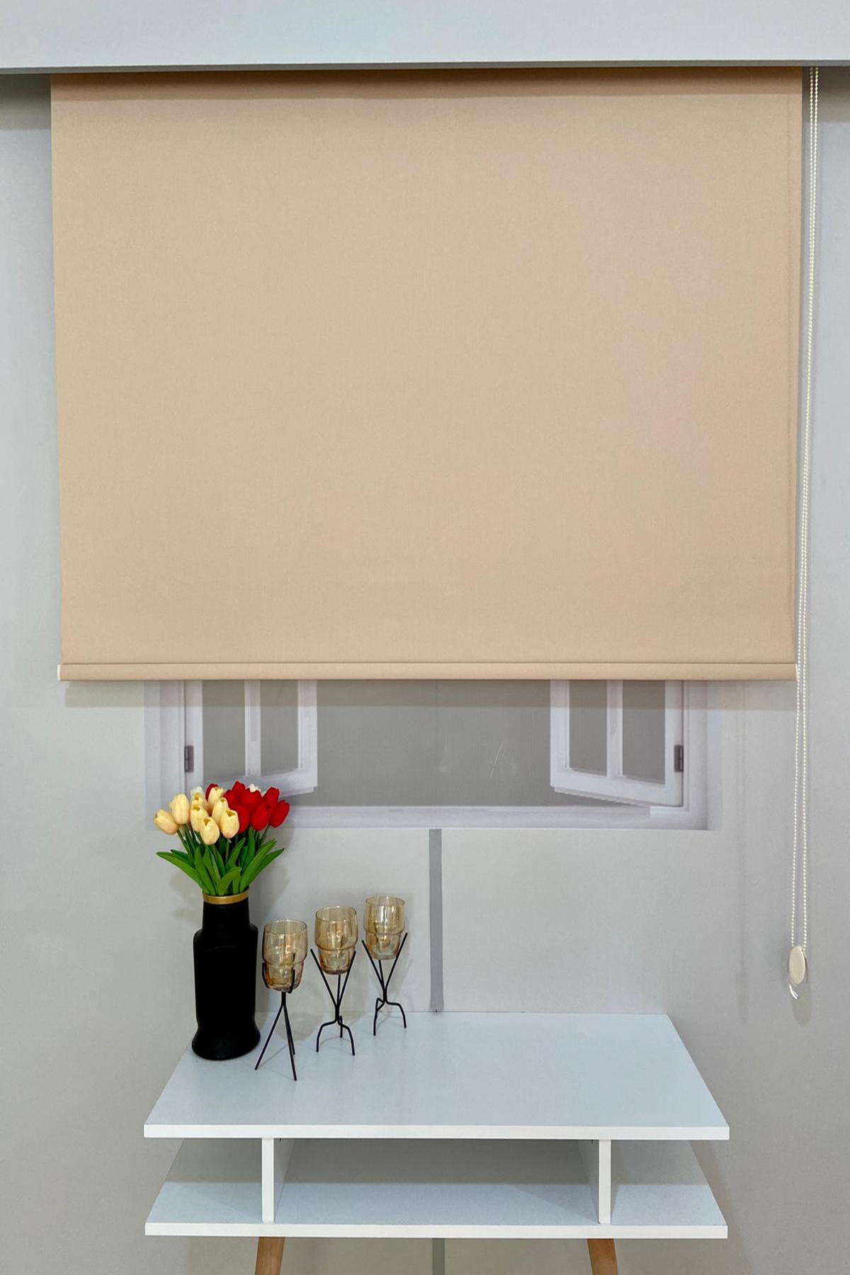 VP2505 Mat Kalın Stor Perde Sütlü Kahverengi