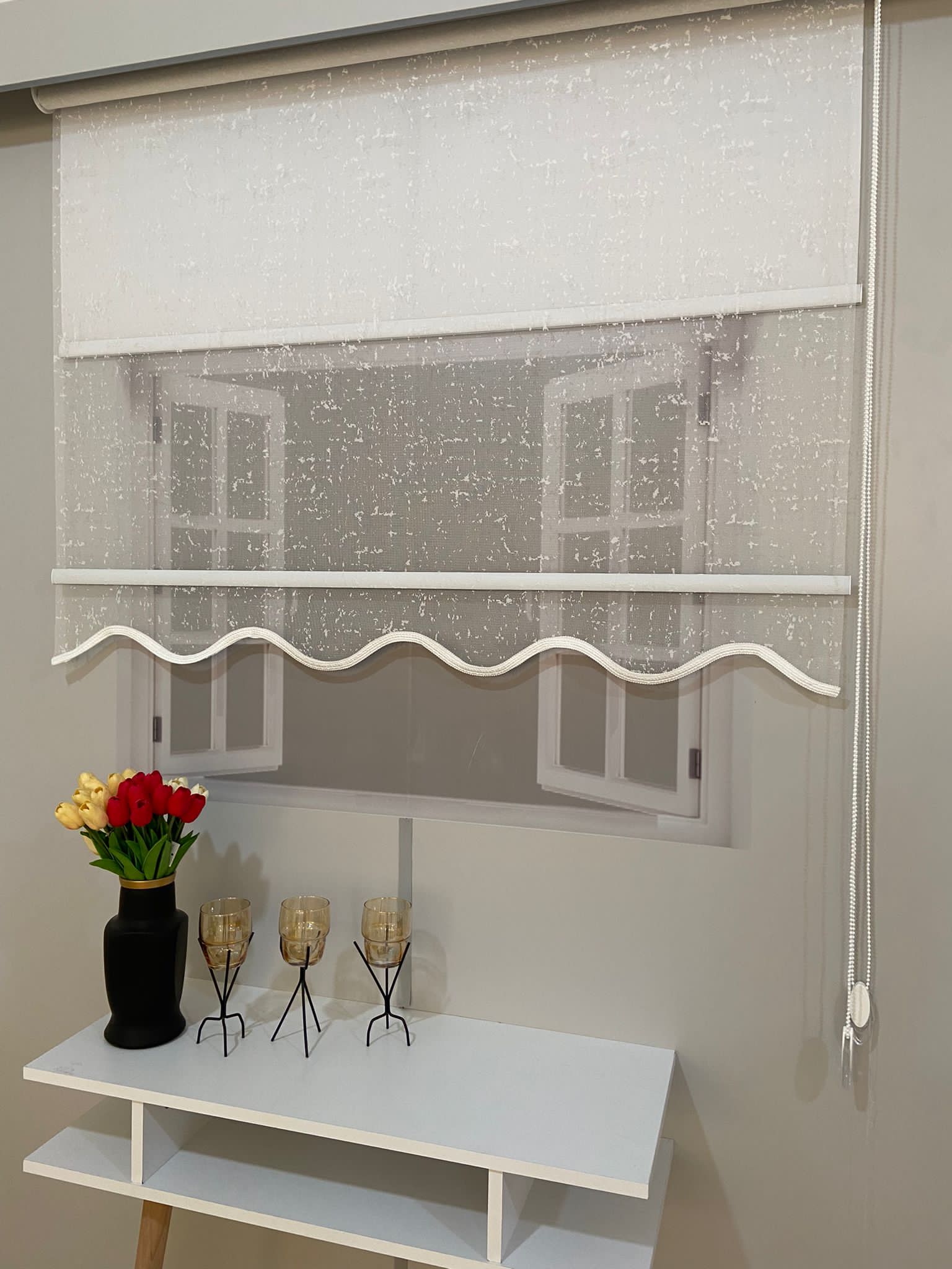 VP1930 Çift Mekanizmalı Tül ve Stor Perde Ekru