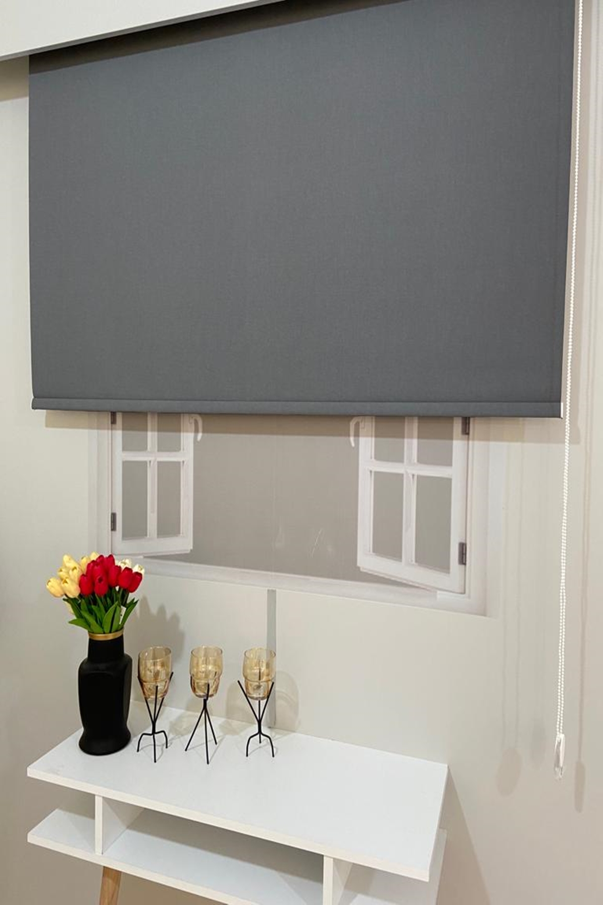 VP2503 Mat Kalın Stor Perde Antrasit