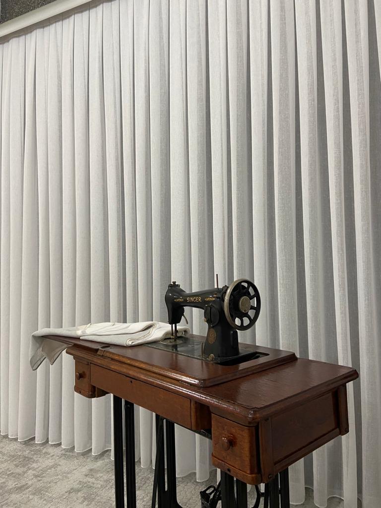 VP504 1. Kalite Foldet Keten Tül Perde 1/2,5 Pile Beyaz