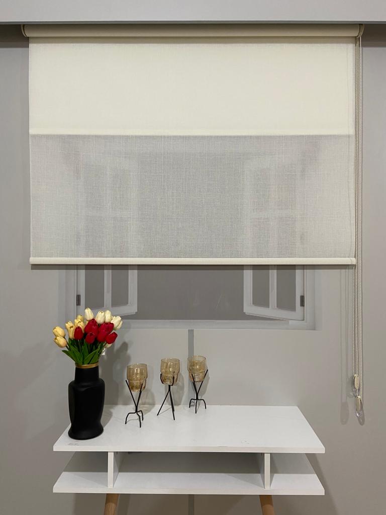  VOLPER VP1085 Çift Mekanizmalı Tül ve Stor Perde Ekru Krem