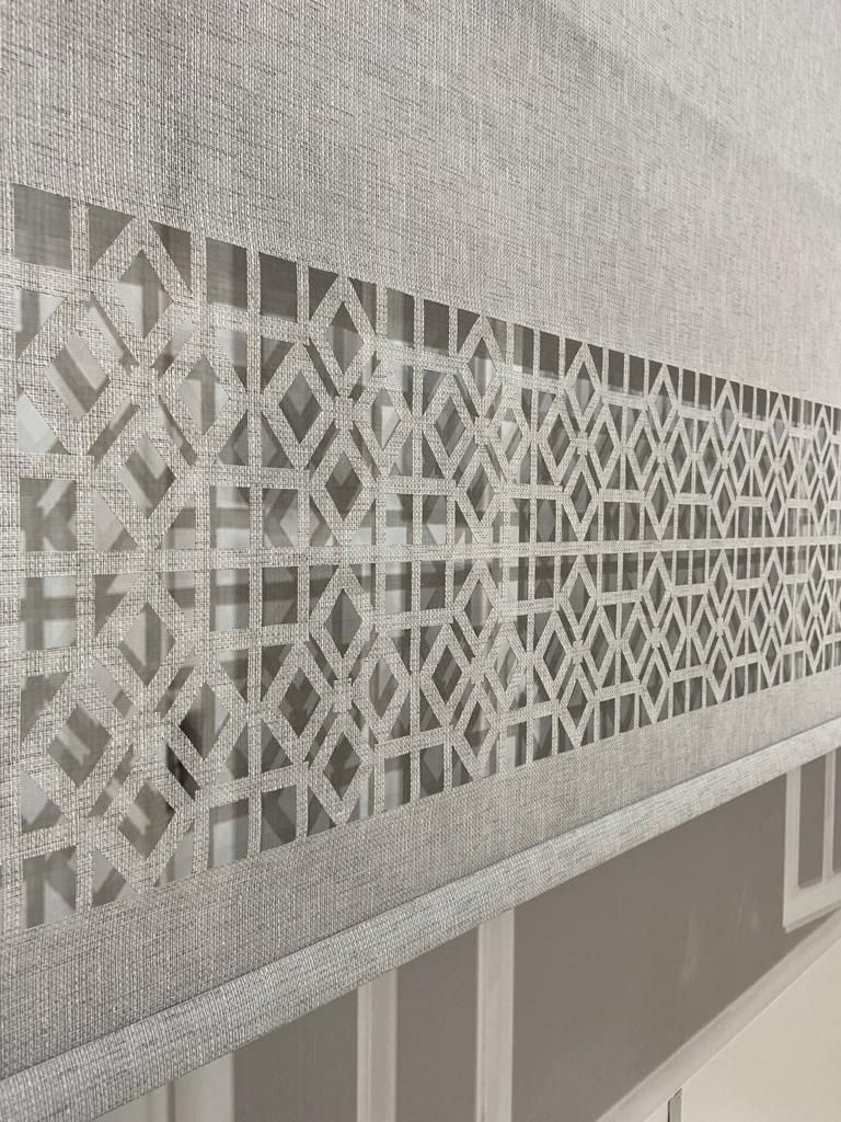 LZR1015 Çift Mekanizmalı Lazer Kesim Tül Ve Stor Perde Gri 