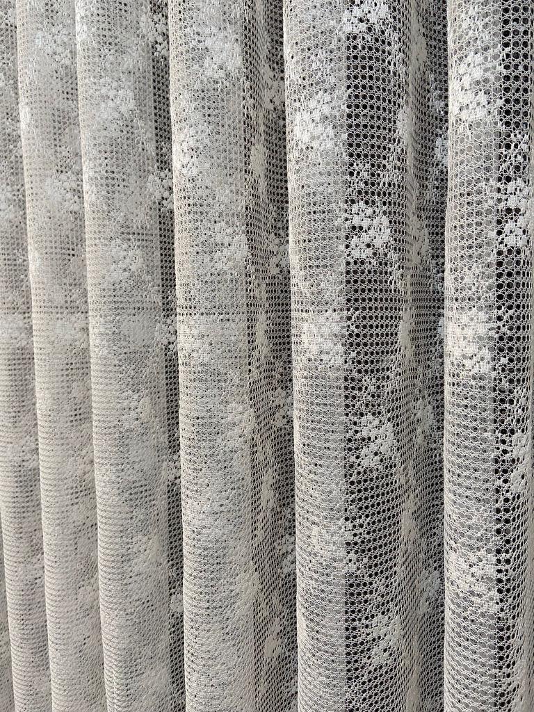 VP408 Lüx Fantezi Örme Tül Perde 1/2,5 Pile Ekru