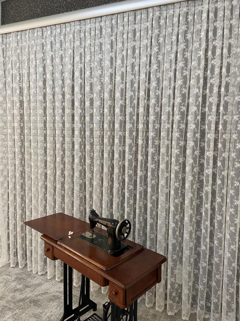 VP408 Lüx Fantezi Örme Tül Perde 1/2,5 Pile Ekru