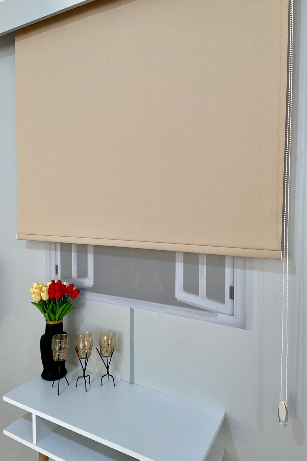 VP2505 Mat Kalın Stor Perde Sütlü Kahverengi