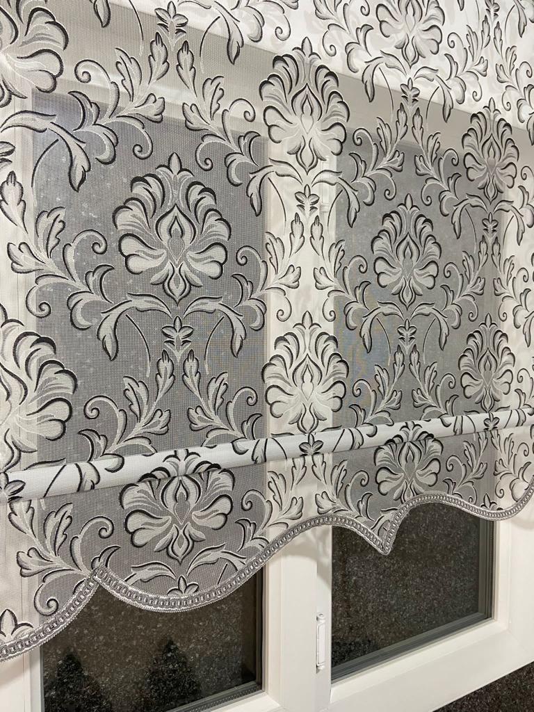 VP 2015 Osmanlı Desen Storu gri  Çift Mekanizmalı Stor Perde