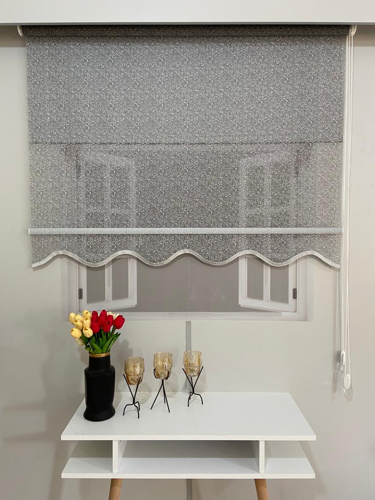 VP1911 Çift Mekanizmalı Tül ve Stor Perde Gri