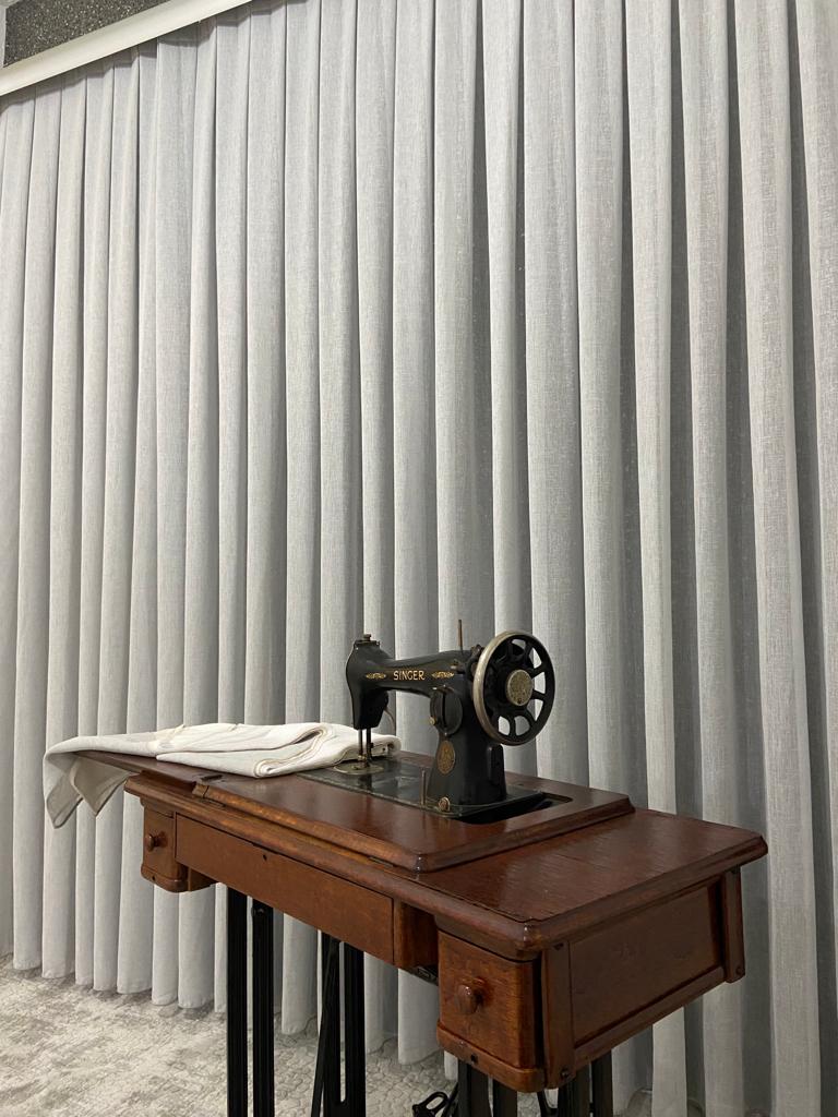 VP504 1. Kalite Foldet Keten Tül Perde 1/2,5 Pile Gri