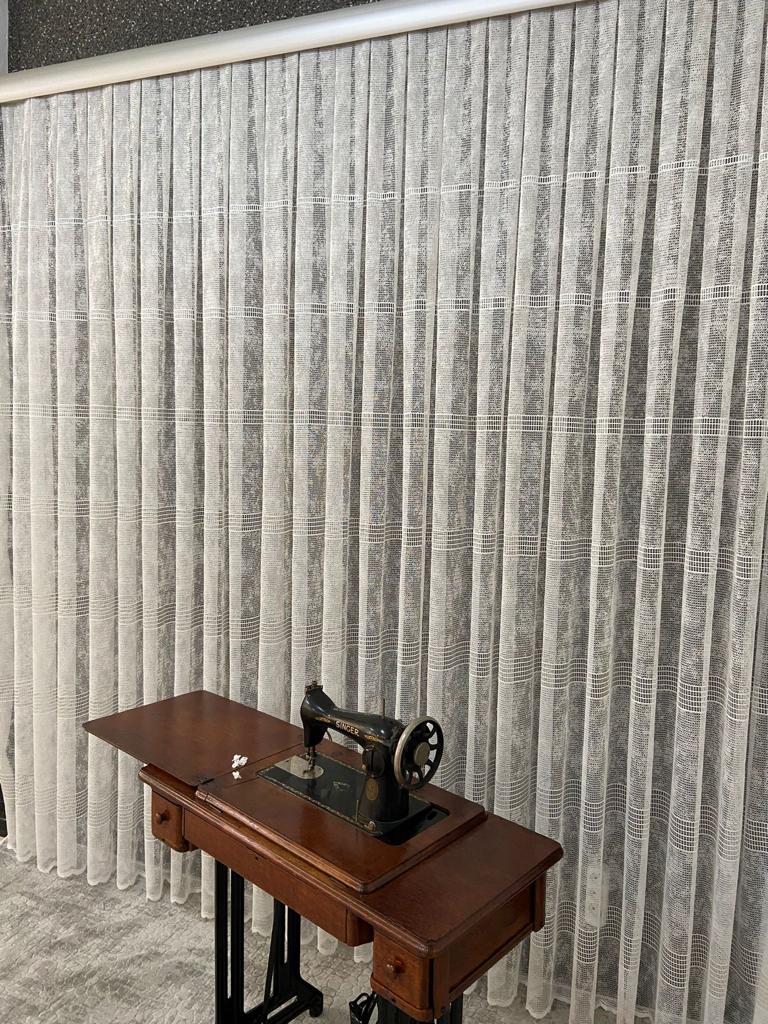 VP406 Lüx Fantezi Örme Tül Perde 1/2,5 Pile Ekru