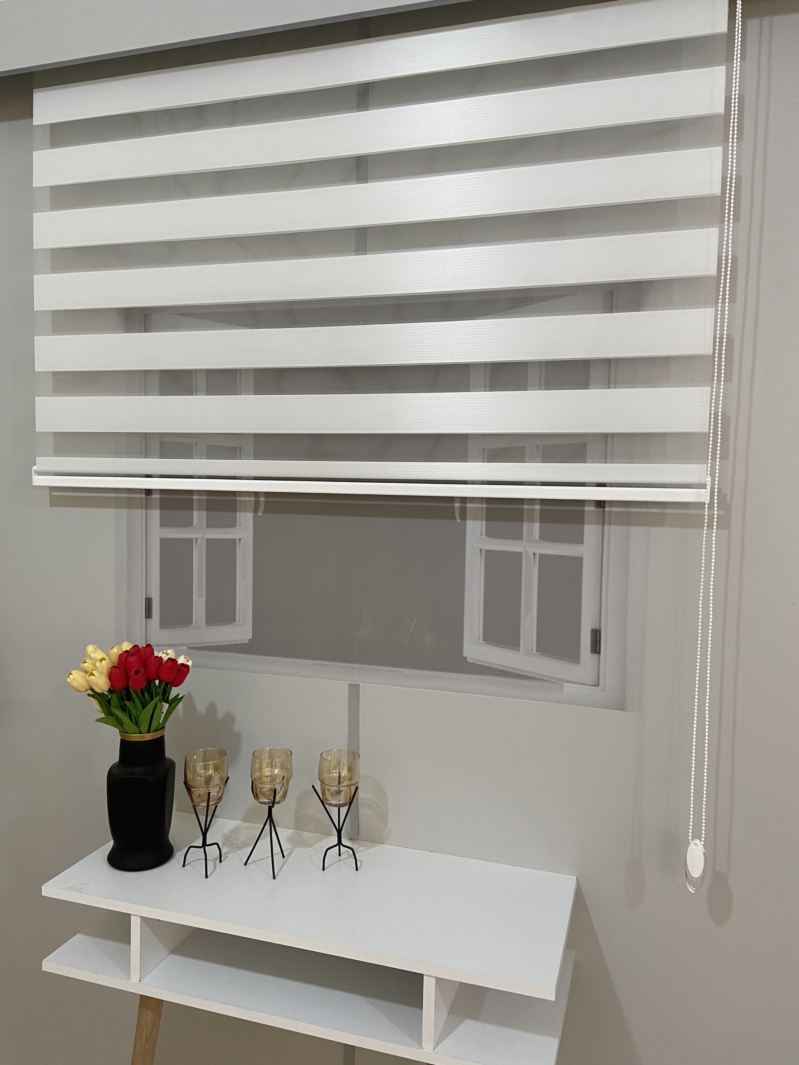 VP900 Düz Zebra Perde Beyaz 