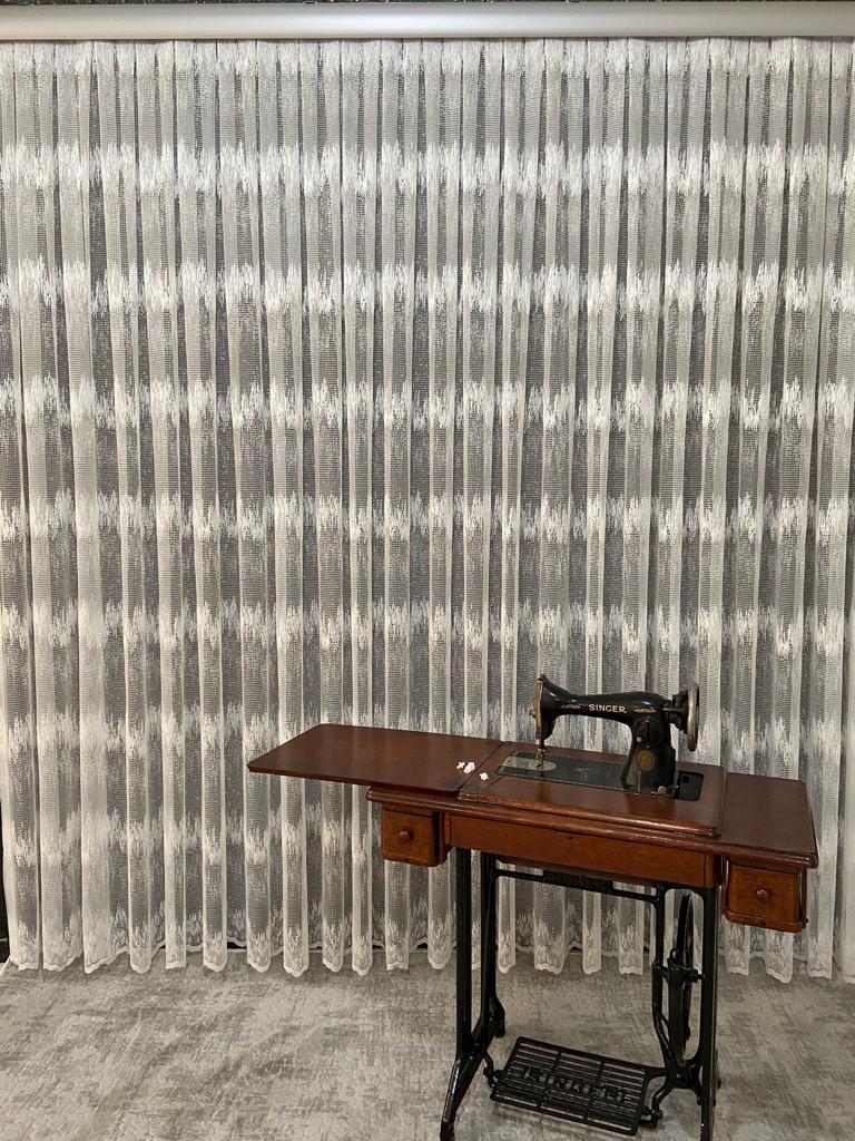 VP410 Lüx Fantezi Örme Tül Perde 1/2,5 Pile Ekru