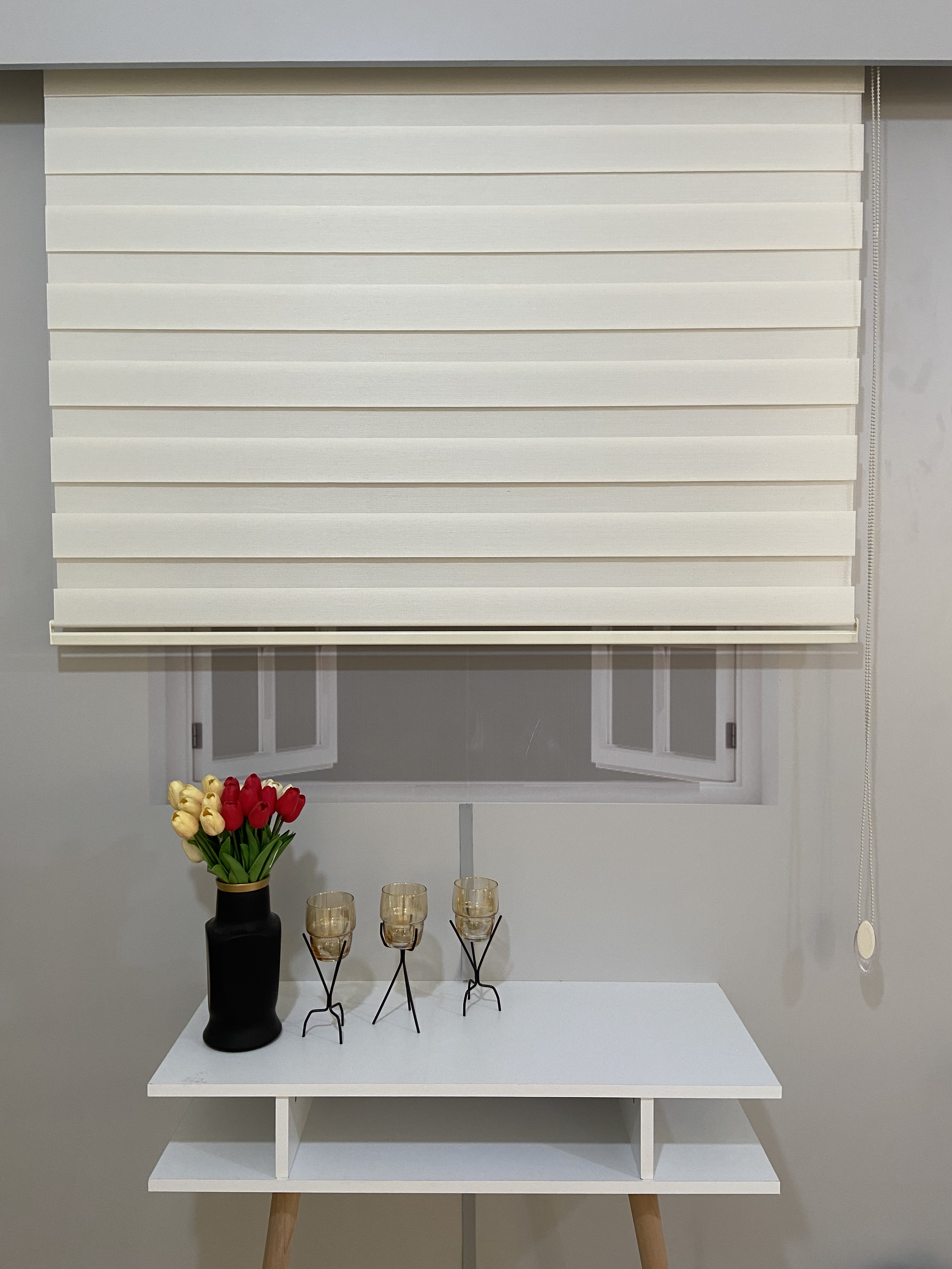 VP901 Düz Zebra Perde Ekru 