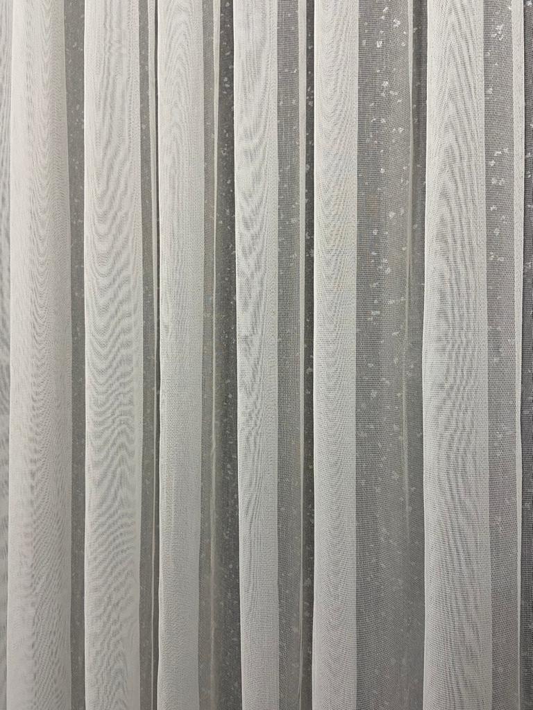 VP505 1. Kalite Kehribar Floş Tül Perde 1/2,5 Pile Krem