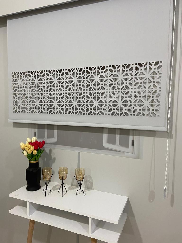 LZR309 Lazer Kesim Stor Perde Gri