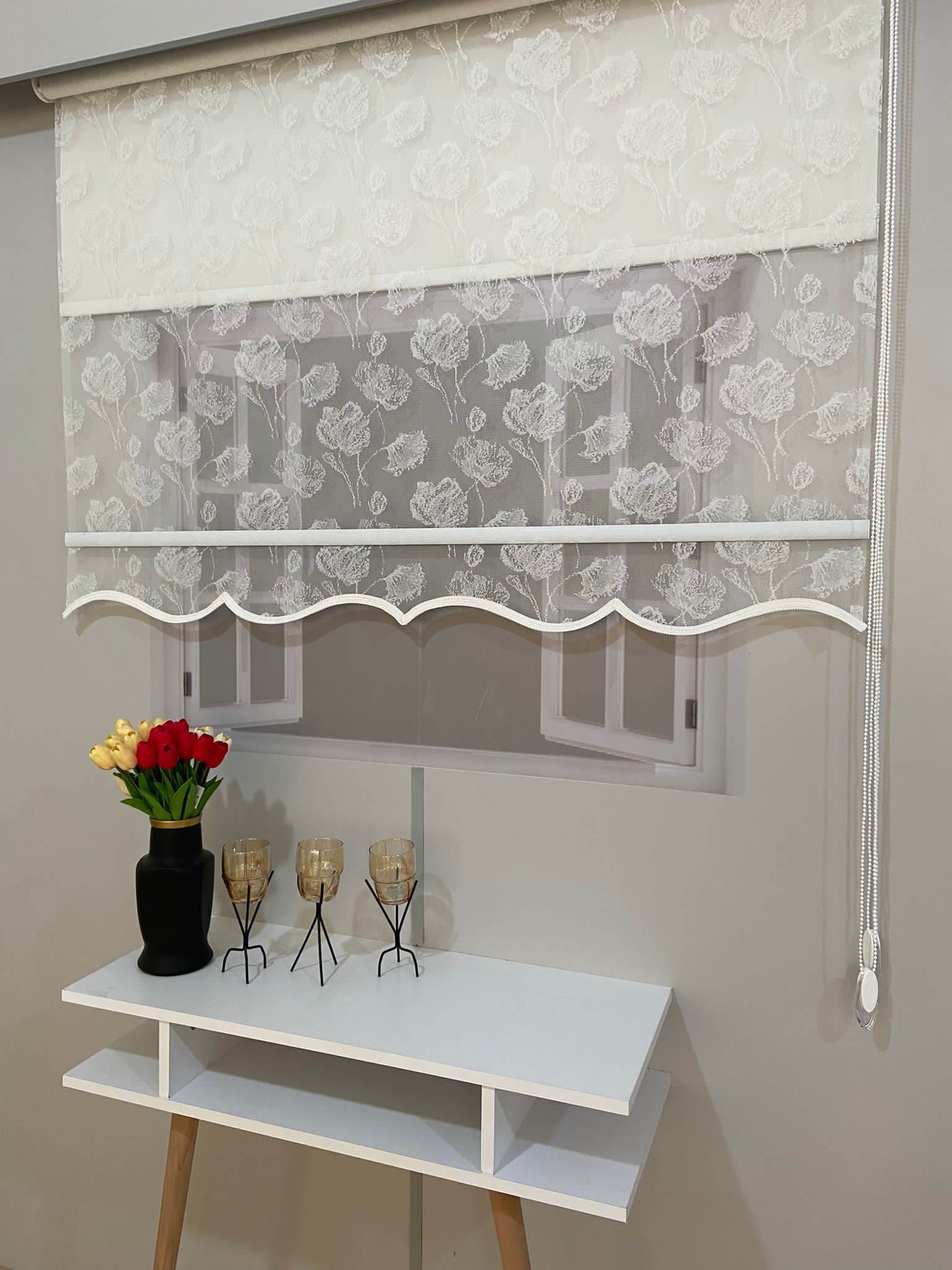 VP1900 Çift Mekanizmalı Tül ve Stor Perde Ekru