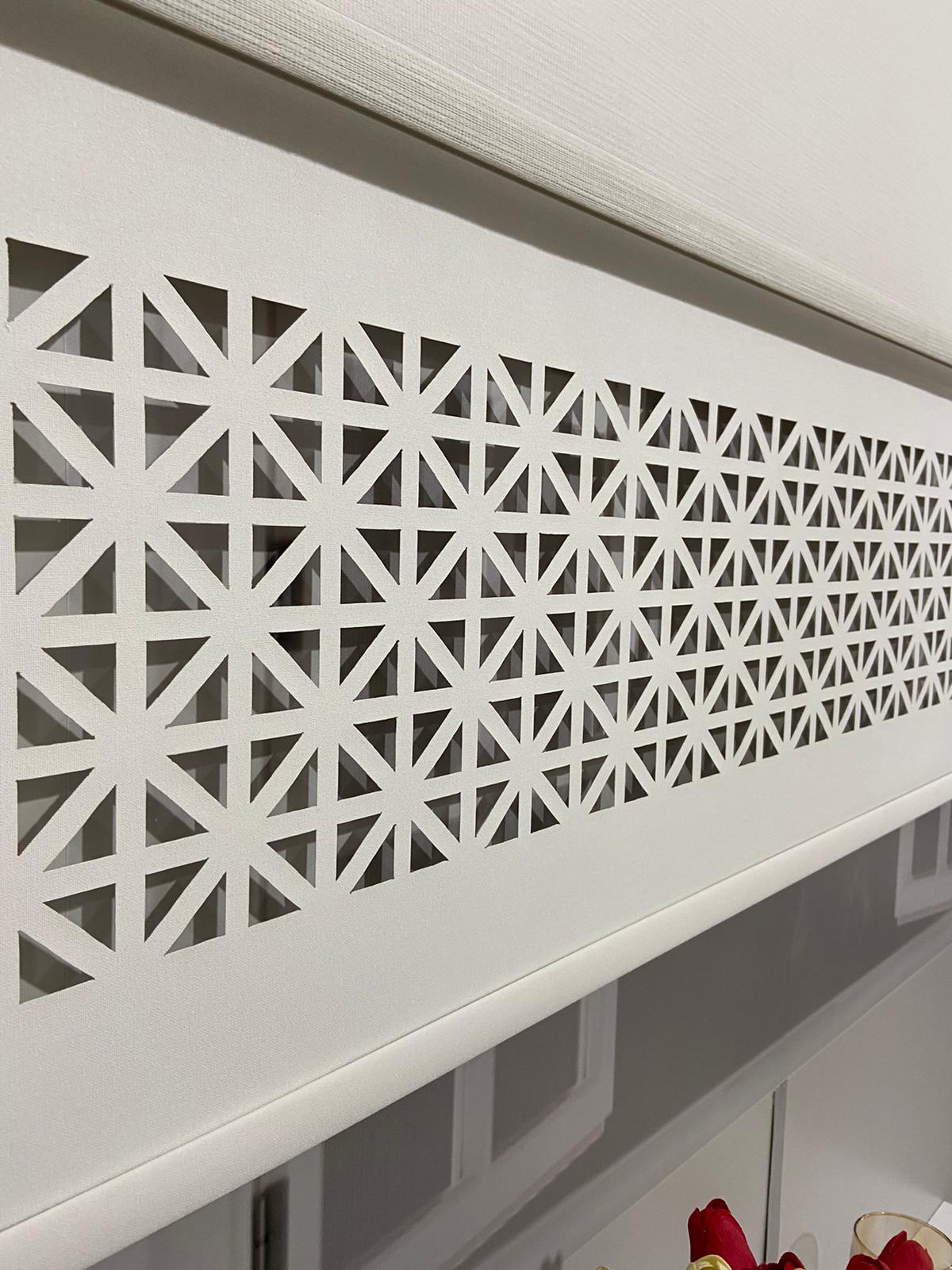 VP1045 Çift Mekanizmalı Lazer Kesim Tül Ve Stor Perde Beyaz