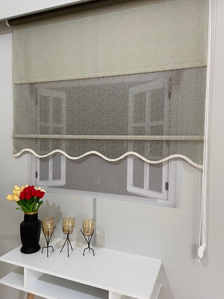 VP1910 Çift Mekanizmalı Tül ve Stor Perde Krem