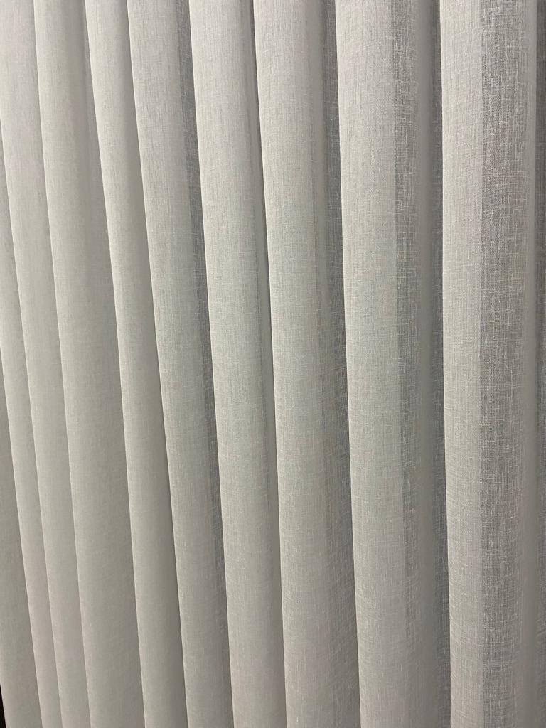VP504 1. Kalite Foldet Keten Tül Perde 1/2,5 Pile Beyaz