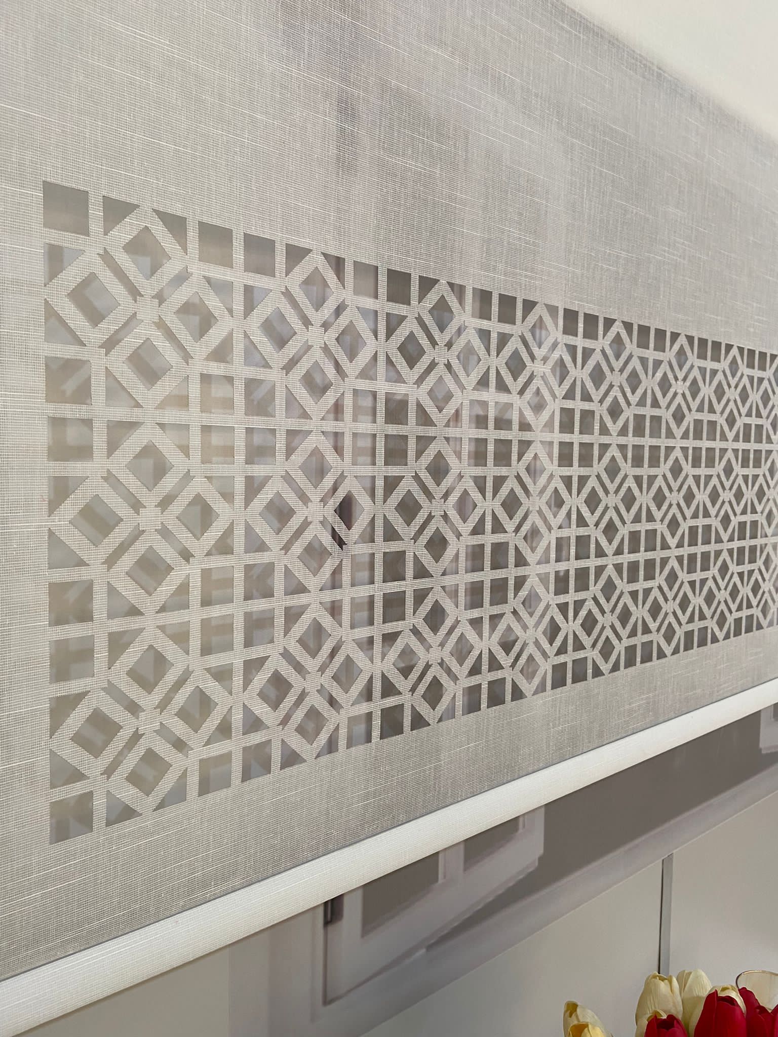 LZR1040 Çift Mekanizmalı Lazer Kesim Tül Ve Stor Perde Beyaz