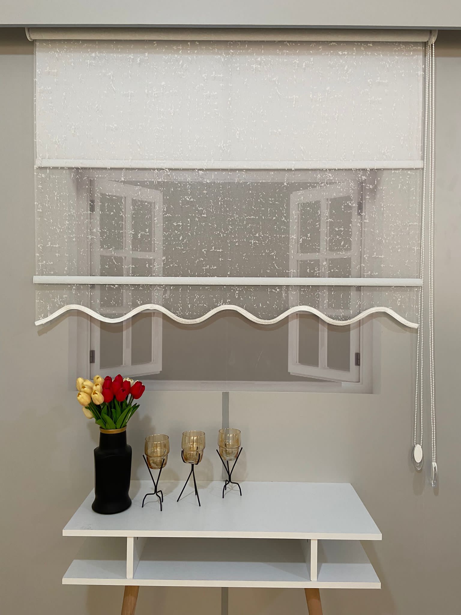 VP1930 Çift Mekanizmalı Tül ve Stor Perde Ekru