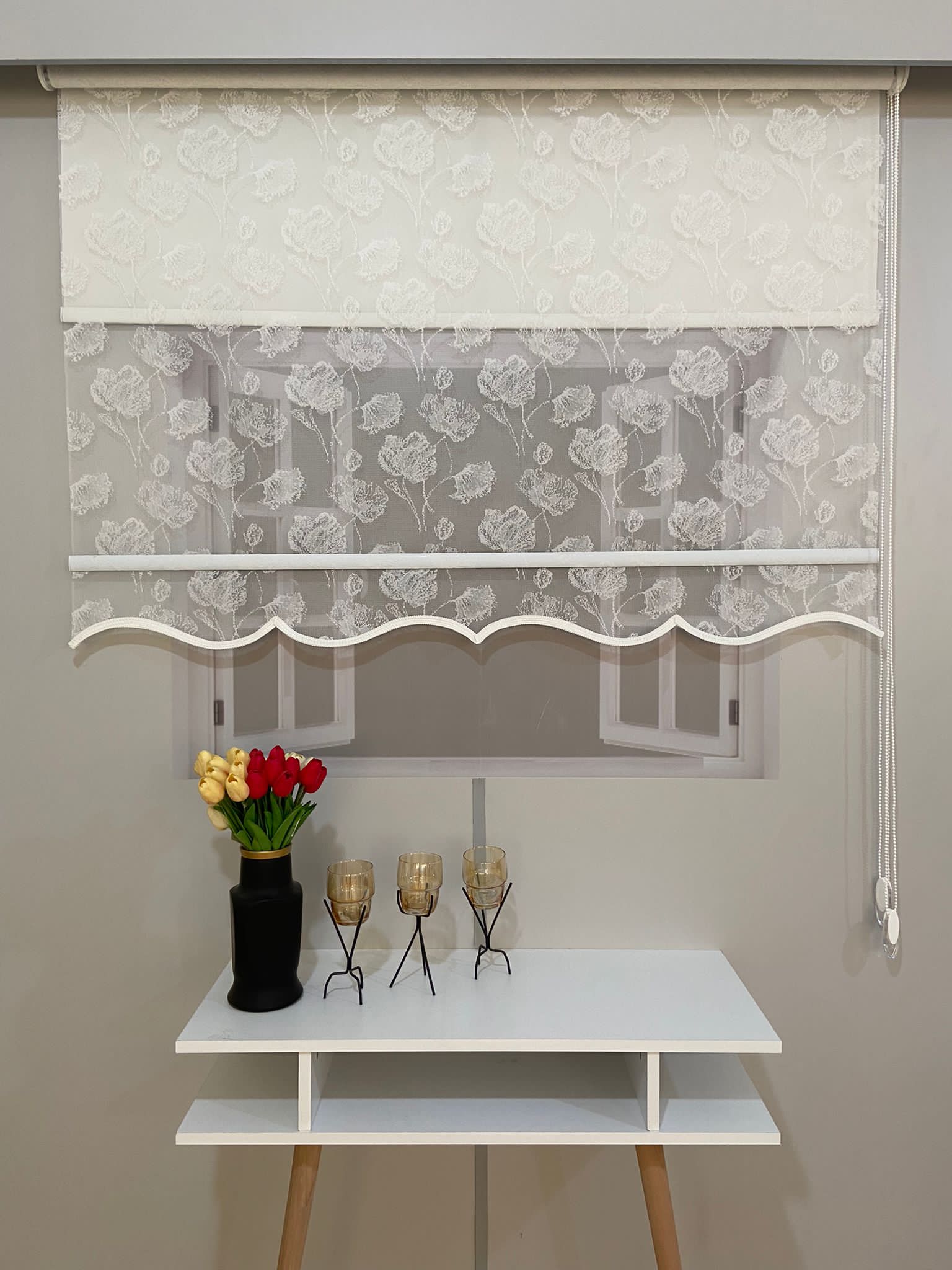 VP1900 Çift Mekanizmalı Tül ve Stor Perde Ekru