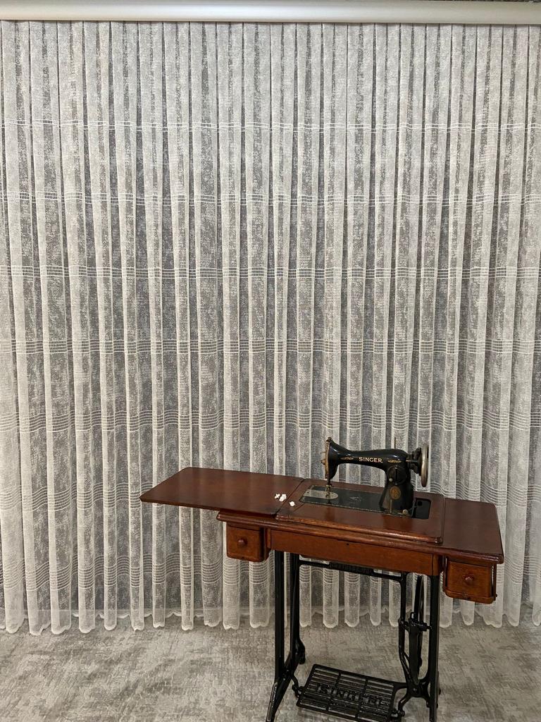 VP406 Lüx Fantezi Örme Tül Perde 1/2,5 Pile Ekru