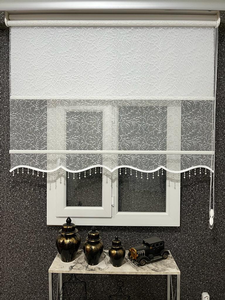 VP2013  DAL DESEN  BONCUKLU ÇİFTLİ SİSİTEM TÜL VE  STOR PERDE