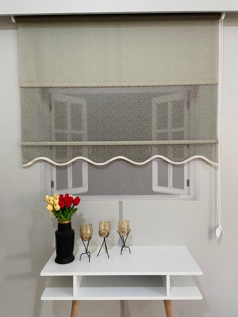 VP1910 Çift Mekanizmalı Tül ve Stor Perde Krem