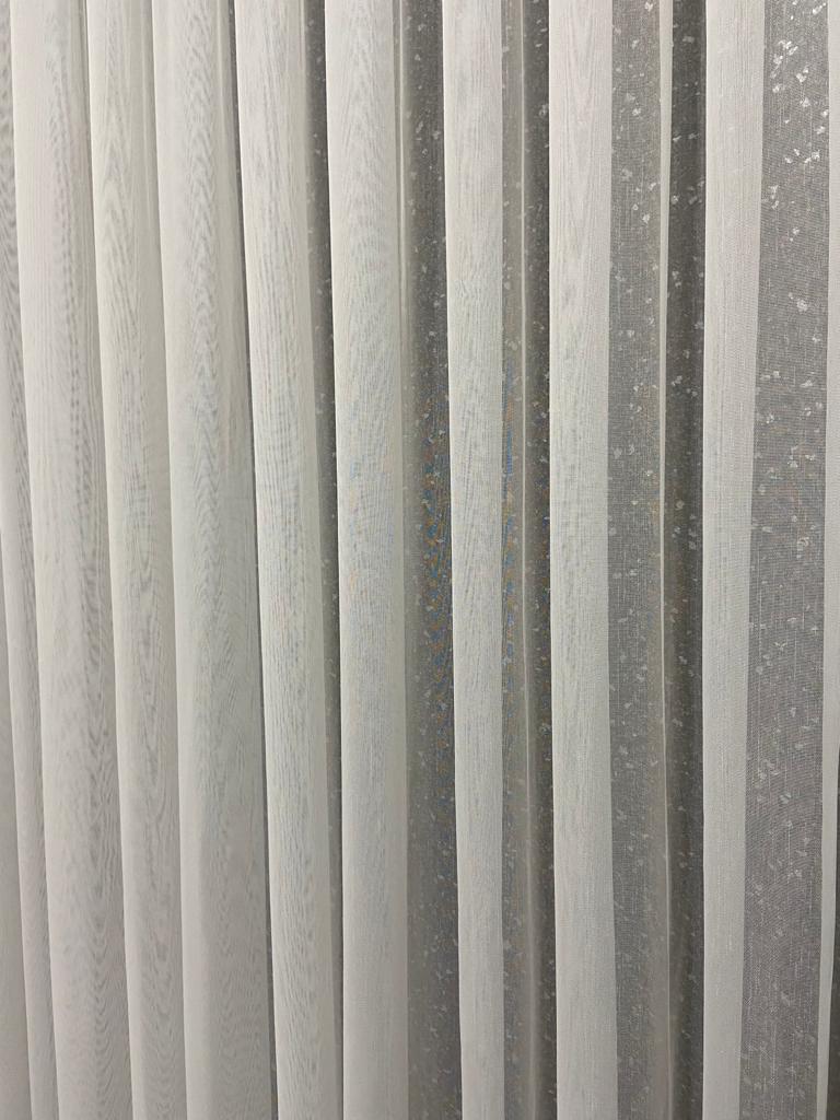 VP503 1. Kalite TAÇ Bambu Tül Perde 1/2,5 Pile Ekru