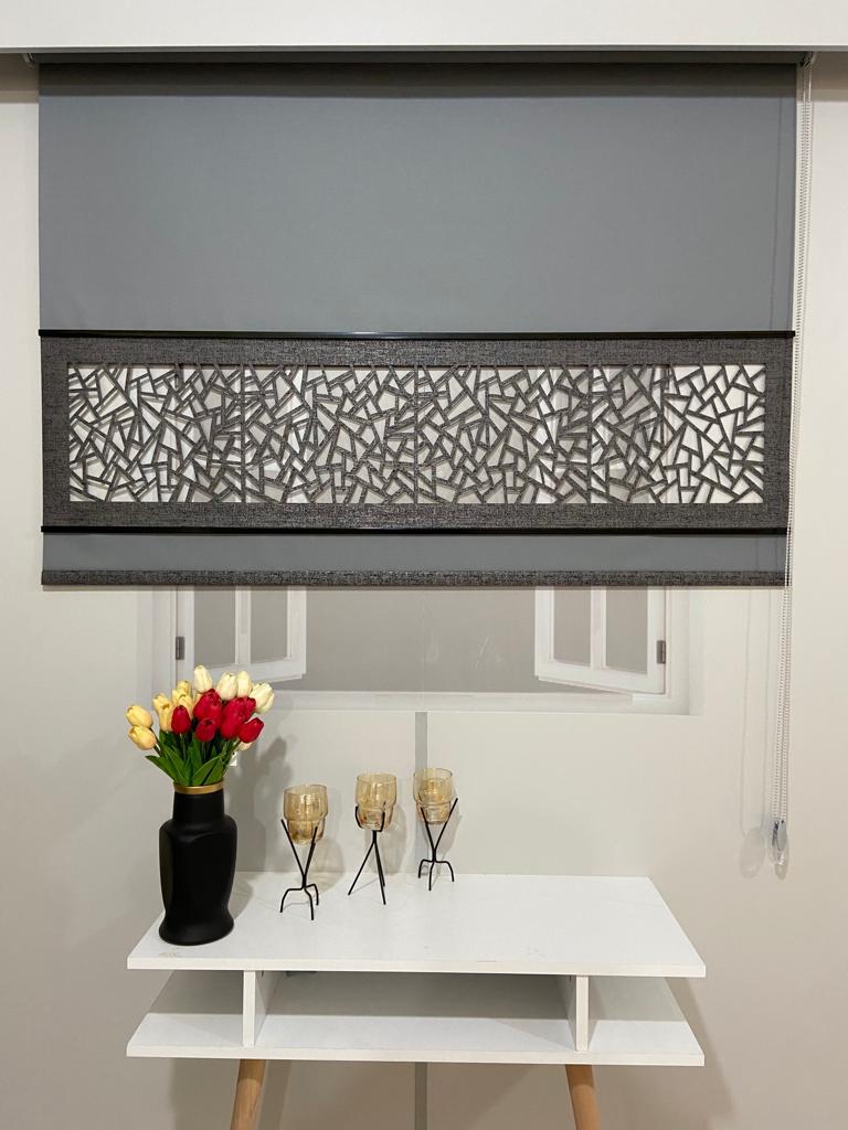 LZR320 Çift renkli lazer kesim  GRİ /ANTRASİT    stor perde