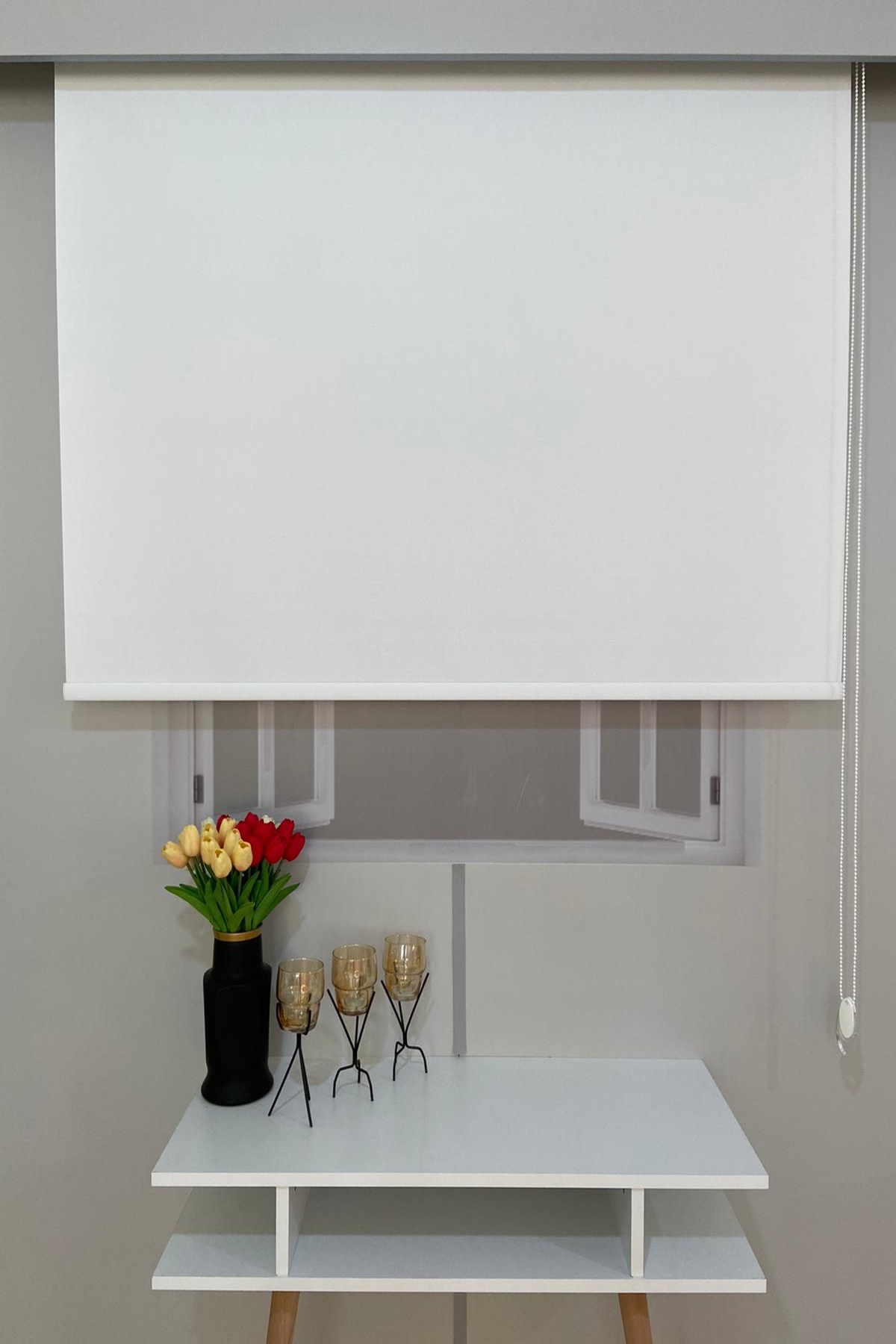 VP2500 Mat Kalın Stor Perde Beyaz