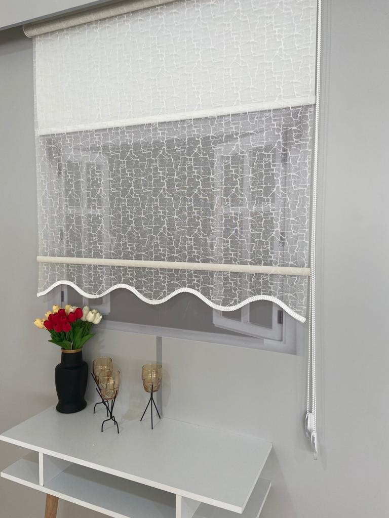 VP1870 Çift Mekanizmalı Tül ve Stor Perde Ekru