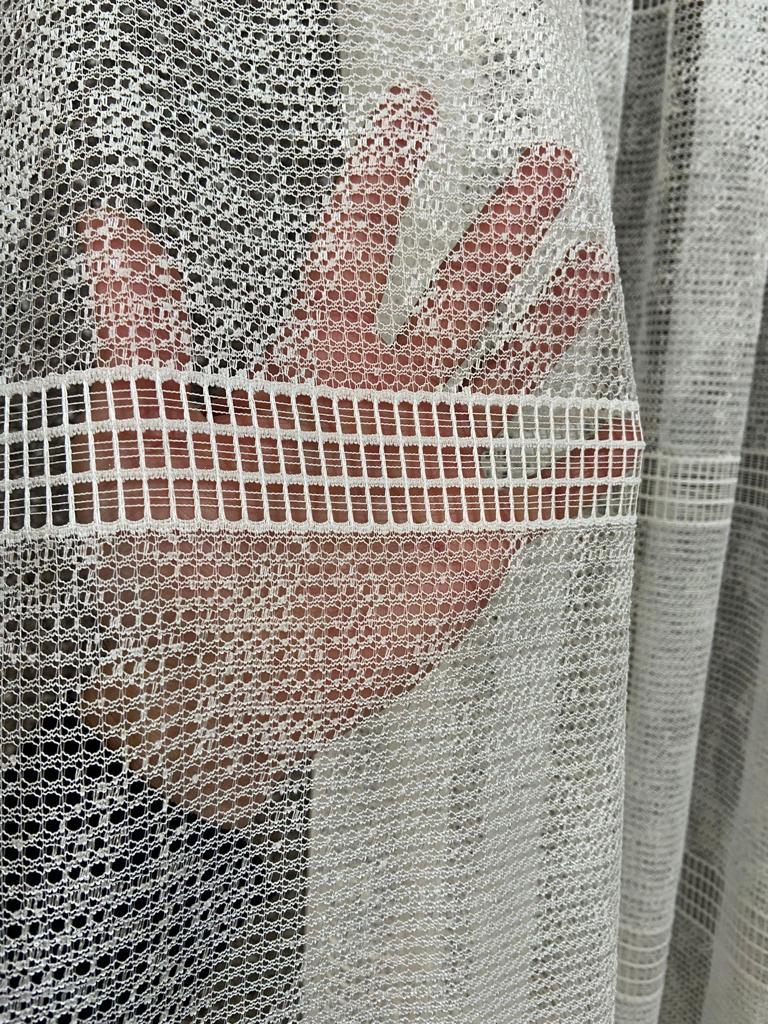 VP406 Lüx Fantezi Örme Tül Perde 1/2,5 Pile Ekru