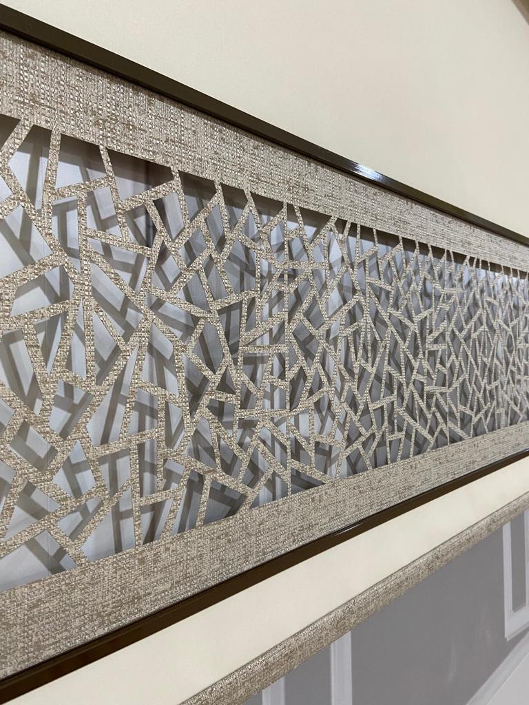 LZR320 Çift renkli lazer kesim  KREM /KAHVE  stor perde