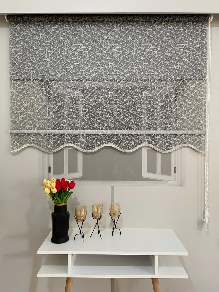 VP1921 Çift Mekanizmalı Tül ve Stor Perde Gri