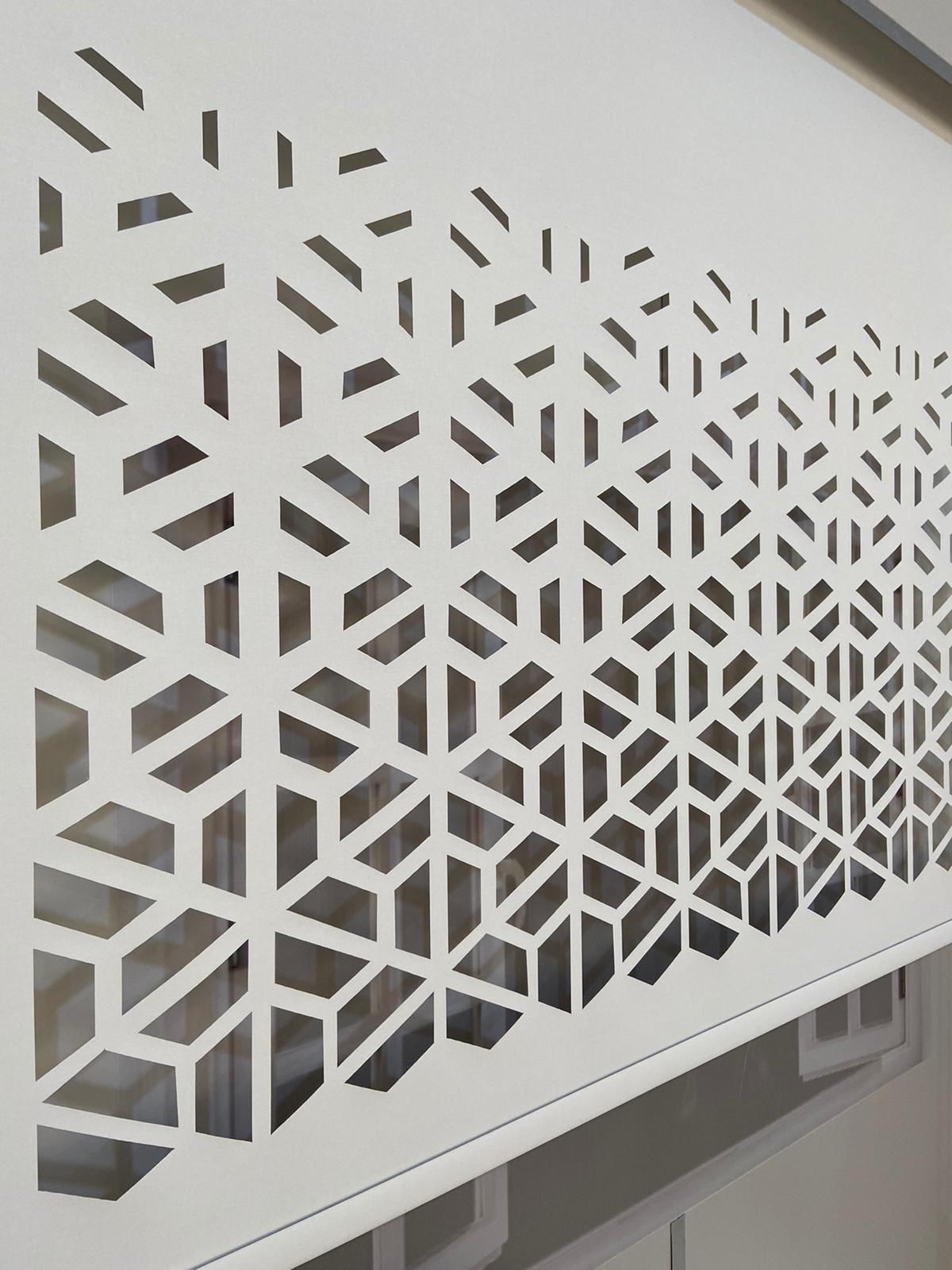 LZR316 Lazer Kesim Stor Perde Beyaz