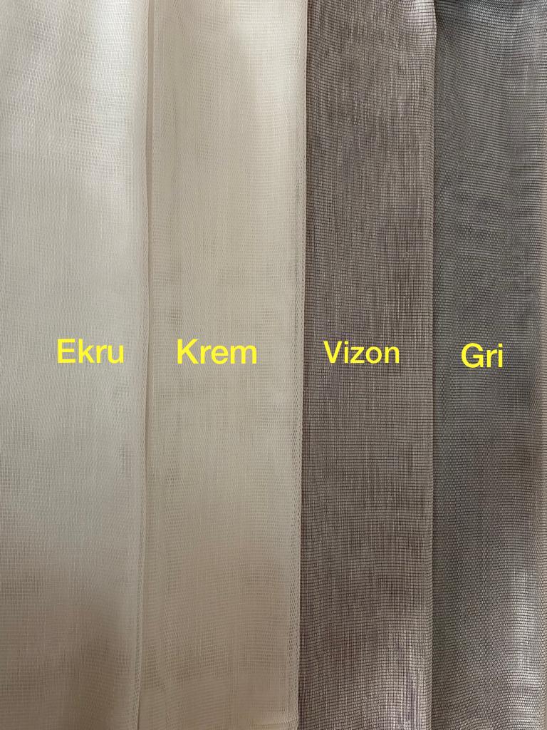 VP505 1. Kalite Kehribar Floş Tül Perde 1/2,5 Pile Gri